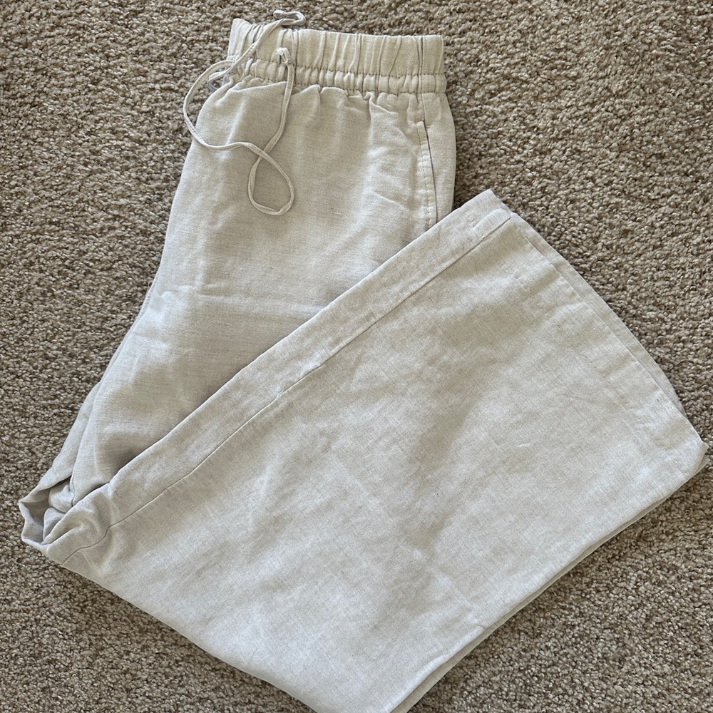 H&M Cream Linen Pants